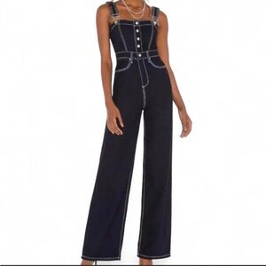 WEWOREWHAT Women's Bustier Jumpsuit Indigo Blue Size 0